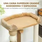 Árbol Rascador para Gatos con Plataforma Torre Escalador para Gatos con Plataforma Cama Postes Bolas 56x54x86 cm Marrón