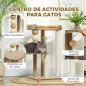 Árbol Rascador para Gatos con Plataforma Torre Escalador para Gatos con Plataforma Cama Postes Bolas 56x54x86 cm Marrón