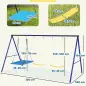 Columpios para Niños de +3 Años con 2 Columpios Simples y 1 Columpio Plataforma Carga 120 kg 365x180x184 cm Multicolor