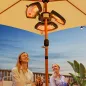 Calefactor Eléctrico Exterior 2400W con 3 Niveles de Calor Protección Antivuelco para Sombrilla Terraza Ø55x8 cm Negro