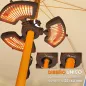 Calefactor Eléctrico Exterior 2400W con 3 Niveles de Calor Protección Antivuelco para Sombrilla Terraza Ø55x8 cm Negro