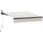 Toldo Retráctil Manual con Luces LED Solares Inclinación Ajustable 45-90° y Protección UPF50+ Exterior 3x2,5 m Crema