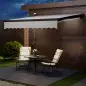 Toldo Retráctil Manual con Luces LED Solares Inclinación Ajustable 45-90° y Protección UPF50+ Exterior 3x2,5 m Crema