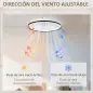 Ventilador de Techo con Iluminación RGB 6 Velocidades Motor Reversible y Control Remoto Potencia 48,5W Ø48x13 cm Blanco