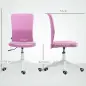 Silla de Oficina con Ruedas Altura Ajustable y Tapizado en Lino Sintético para Oficina o Estudio 53x43x85-93 cm Rosa