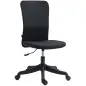 Silla de Oficina con Ruedas Altura Ajustable y Tapizado en Lino Sintético para Oficina o Estudio 53x43x85-93 cm Negro
