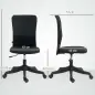 Silla de Oficina con Ruedas Altura Ajustable y Tapizado en Lino Sintético para Oficina o Estudio 53x43x85-93 cm Negro