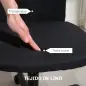 Silla de Oficina con Ruedas Altura Ajustable y Tapizado en Lino Sintético para Oficina o Estudio 53x43x85-93 cm Negro