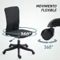 Silla de Oficina con Ruedas Altura Ajustable y Tapizado en Lino Sintético para Oficina o Estudio 53x43x85-93 cm Negro