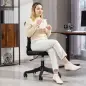 Silla de Oficina con Ruedas Altura Ajustable y Tapizado en Lino Sintético para Oficina o Estudio 53x43x85-93 cm Negro