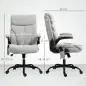Silla de Oficina con Masaje Altura Ajustable y Reposabrazos Abatibles Tapizado Transpirable 66x67x113-121 cm Gris