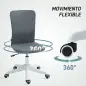 Silla de Oficina con Ruedas Altura Ajustable y Tapizado en Lino Sintético para Oficina o Estudio 53x43x85-93 cm Gris