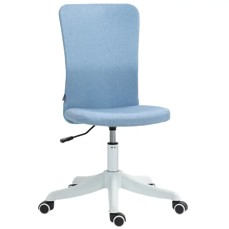 Silla de Oficina con Ruedas Altura Ajustable y Tapizado en Lino Sintético para Oficina o Estudio 53x43x85-93 cm Azul