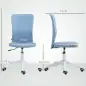 Silla de Oficina con Ruedas Altura Ajustable y Tapizado en Lino Sintético para Oficina o Estudio 53x43x85-93 cm Azul