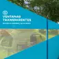 Cortavientos para Camping de 725 cm con Panel Transparente Postes de Acero, Estacas y Bolsa de Transporte para Exterior