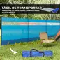 Cortavientos para Camping de 725 cm con Panel Transparente Postes de Acero, Estacas y Bolsa de Transporte para Exterior