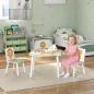 Mesa y Sillas Infantiles de 3 Piezas Mesa Infantil con 2 Sillas de Madera de Pino para niños de +3 Años 60x60x44 cm Verde
