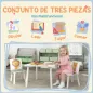 Mesa y Sillas Infantiles de 3 Piezas Mesa Infantil con 2 Sillas de Madera de Pino para niños de +3 Años 60x60x44 cm Verde
