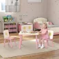 Mesa y Sillas Infantiles de 3 Piezas Mesa Infantil con 2 Sillas de Madera de Pino para niños de +3 Años 60x60x44 cm Rosa