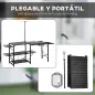 Mesa de Camping Plegable con Fregadero Soporte para Lámpara y Estantes para Barbacoas Picnics y Viajes 173x52x80-174cm