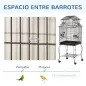Jaula para Pájaros con Ruedas Pajarera con Soporte y Estante para Cacatúa ninfa Cotorra del Sol 50x49x137 cm Negro