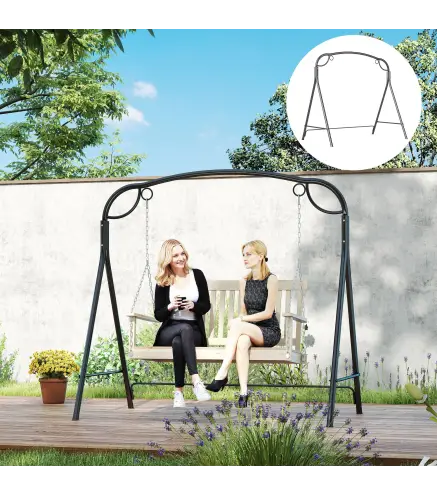 Soporte para Columpio de Metal Estructura Resistente con Patas en A para Exterior 172x126x170 cm Acabado en Bronce