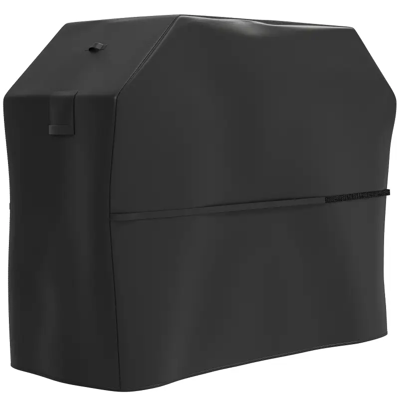 Funda para Barbacoa Exterior Impermeable de Tela Oxford 600D con Ventilación y Cierres de Velcro Negro 147x61x122 cm
