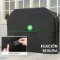 Funda para Barbacoa Exterior Impermeable de Tela Oxford 600D con Ventilación y Cierres de Velcro Negro 147x61x122 cm