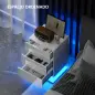 Mesita de Noche con LED RGB 3 Cajones y Mando a Distancia Diseño Moderno 40x35x60 cm Blanco Brillo