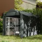 Carpa de Jardín Exterior para Herramientas Bicicletas 2,2x1,57x1,65 m con Puerta con Cremallera Impermeable Gris Oscuro