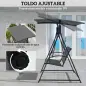 Columpio de Jardín de 2 Plazas con Toldo Ajustable y Estructura Triangular de Metal Carga 220 kg 160x112x162 cm Gris