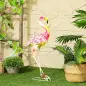 Estatua para Jardín de Flamenco de Metal para Exterior para Decoración de Césped Patio Estanque 27x14x60 cm Rosa