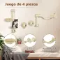 Juego de Escalada para Gatos de Pared 4 Piezas con Hamaca Bola Plataformas 84,5x19x54 cm Beige