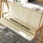 Columpio de Jardín con Toldo Ajustable para Tres Personas Estructura Metálica y Cojines 195x120x170 cm Beige