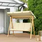 Columpio de Jardín con Toldo Ajustable para Tres Personas Estructura Metálica y Cojines 195x120x170 cm Beige