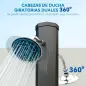 Ducha Solar Exterior 35 L con 2 Cabezales Giratorios Duchas para Pies y Agua Caliente Máximo 55℃ 73x18x217 cm Negro