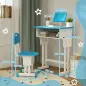 Juego de Escritorio y Silla Infantil de +6 Años Altura Ajustable con 1 Cajón y Estante para Libros 60x45x90-102 cm Azul