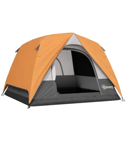 Tienda de Camping para 4 Personas Impermeable Fácil Instalación y Bolsa de Transporte Incluida 200x200x135 cm Gris