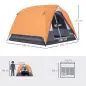 Tienda de Camping para 4 Personas Impermeable Fácil Instalación y Bolsa de Transporte Incluida 200x200x135 cm Gris