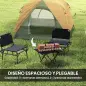 Tienda de Camping para 4 Personas Impermeable Fácil Instalación y Bolsa de Transporte Incluida 200x200x135 cm Gris
