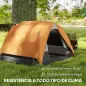 Tienda de Camping para 4 Personas Impermeable Fácil Instalación y Bolsa de Transporte Incluida 200x200x135 cm Gris