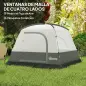 Tienda de Camping para 4 Personas Impermeable Fácil Instalación y Bolsa de Transporte Incluida 200x200x135 cm Gris