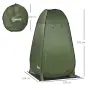 Tienda de Ducha Camping Portátil con Bolsillo Bolsa de Transporte y UV 20+ para Baño Inodoro 126x124x189 cm Verde Oliva