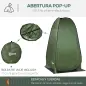Tienda de Ducha Camping Portátil con Bolsillo Bolsa de Transporte y UV 20+ para Baño Inodoro 126x124x189 cm Verde Oliva
