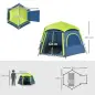 Tienda de Campaña para 4 Personas con Fácil Montaje Protección UV y Bolsa de Transporte 280x240x155 cm Azul
