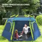 Tienda de Campaña para 4 Personas con Fácil Montaje Protección UV y Bolsa de Transporte 280x240x155 cm Azul