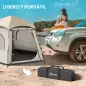 Tienda de Campaña para 4 Personas con Fácil Montaje Protección UV y Bolsa de Transporte 280x240x155 cm Blanco y Beige