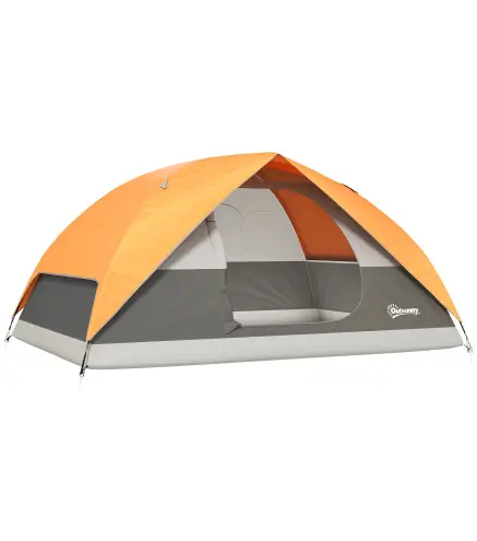Tienda de Camping para 4 Personas Impermeable Fácil Instalación y Bolsa de Transporte Incluida 200x200x135 cm Gris