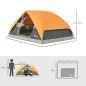 Tienda de Camping para 4 Personas Impermeable Fácil Instalación y Bolsa de Transporte Incluida 200x200x135 cm Gris
