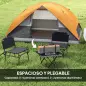 Tienda de Camping para 4 Personas Impermeable Fácil Instalación y Bolsa de Transporte Incluida 200x200x135 cm Gris